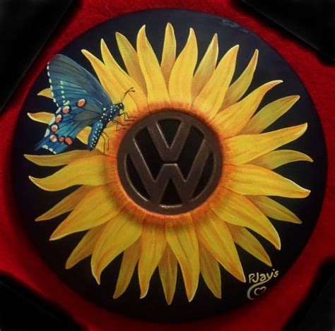 Hand Painted Vw Hubcap Vw Art Volkswagen Beetle Vw Ideas