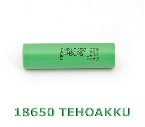 Samsung INR18650 25R Li Ion LiMn Akkukenno 2500 MAh 20 A 3 6 V Ei