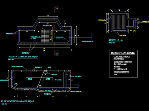 Plano De Camara De Rejas Con Sus Detalles En Dwg Kb Librer A Cad