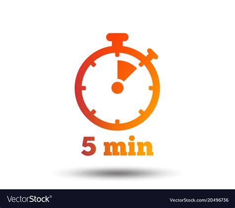 Timer sign icon 5 minutes stopwatch symbol Vector Image