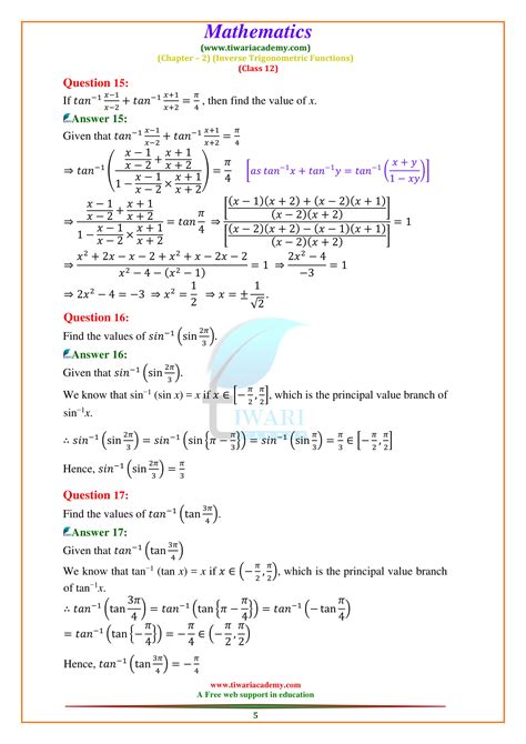 Ncert Solutions For Class 12 Maths Chapter 2 Exercise 2 2