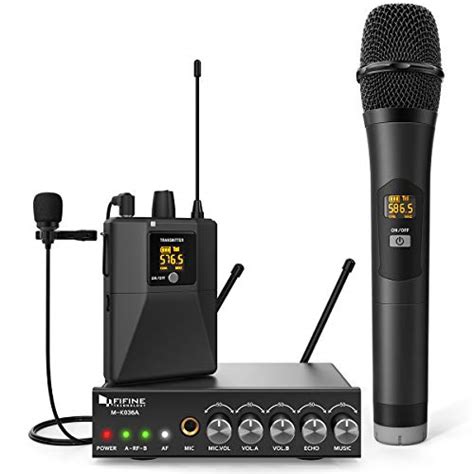 Fifine Wireless Microphone System With Lavalier Lapel Handheld Mic