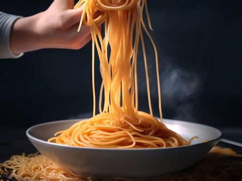 Premium Photo A Plate Of Spaghetti Pasta Being Lifted By A Fork