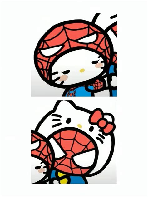 Hello Kitty And Spider Man Matching Pfp Şirin çizim Hello Kitty