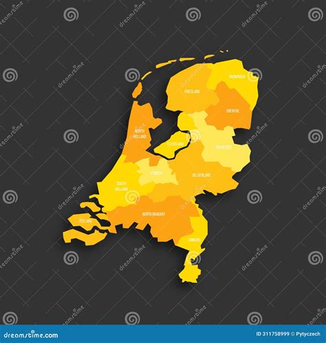 Netherlands Political Map Of Administrative Divisions Vector