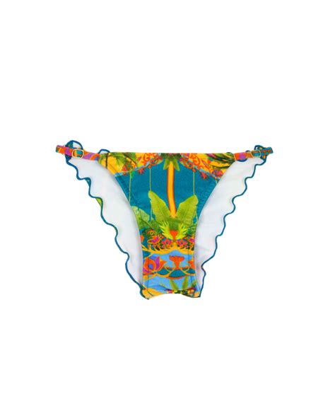 Bbs X Rio De Sol Colorful Printed Fixed Scrunch Bikini Bottom Bottom