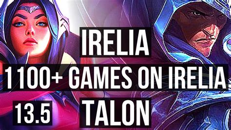 Irelia Vs Talon Mid 1100 Games 1 3m Mastery Legendary 11 3 6