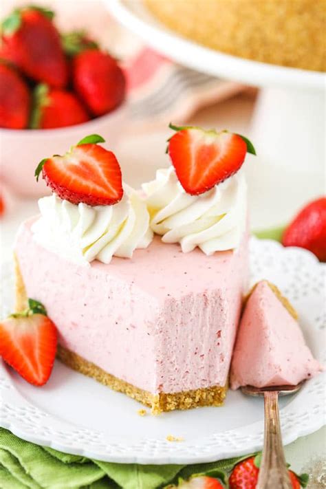 Easy No Bake Strawberry Cheesecake Recipe Life Love And Sugar