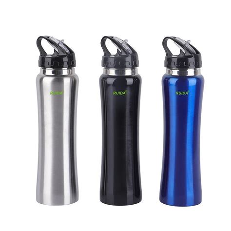 Custom Logo Stainless Steel Single Wall Water Bottle Curve Water Flask