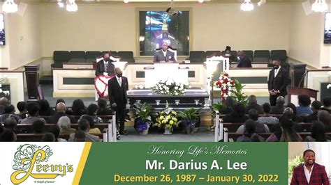 Mr Darius A Lee February 4 2022 Leevys Funeral Home Youtube