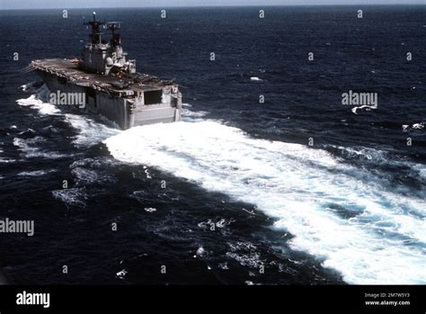 An Aerial Port Quarter View Of The Amphibious Assault Ship Uss Nassau