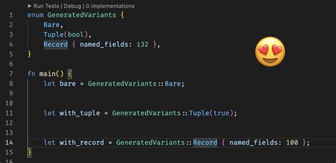 Generate Enum Variant with associated values in Rust Analyzer - Dorian ...