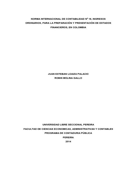 Norma Internacional De Contabilidad No Ingresos Ordinarios Para