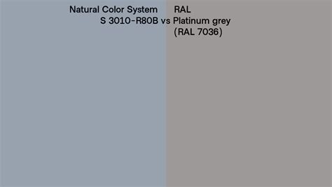 Natural Color System S 3010 R80B Vs RAL Platinum Grey RAL 7036 Side