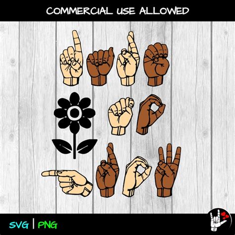 Asl Svg Dare To Grow Sign Language Svg Cut Files Printable American