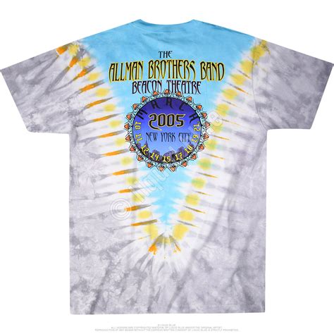 Allman Brothers Flying V Tie Dye T Shirt Tee Liquid Blue