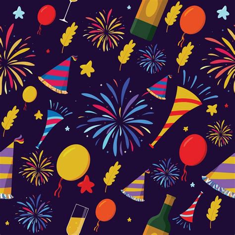 New Year Seamless Pattern Concept Vector Art At Vecteezy