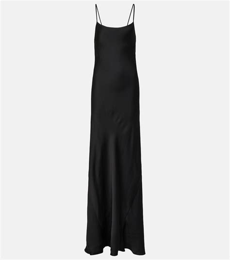 Satin Slip Dress In Black Victoria Beckham Mytheresa