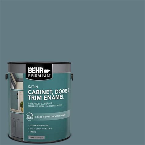 Behr Premium Gal F Smokey Blue Satin Enamel Interior Cabinet