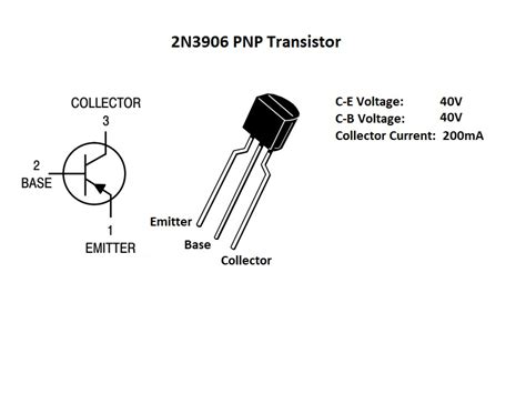 2n3906 Pnp Transistor Pinout Datasheet Example And 45 Off