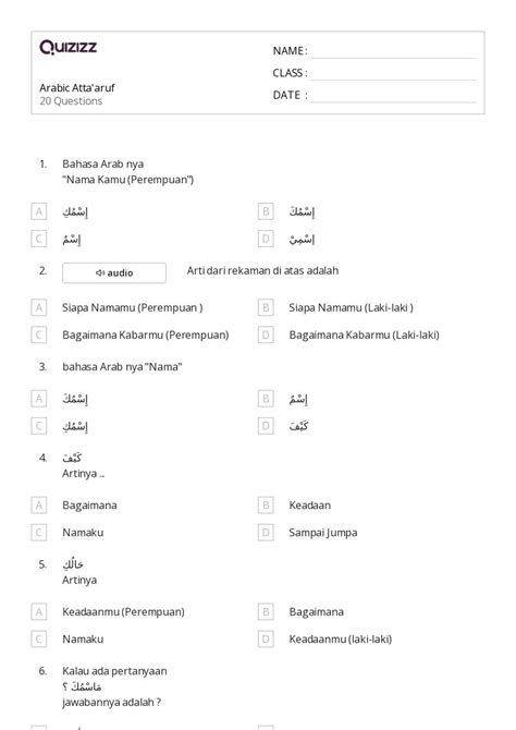 50 Arabic Worksheets For 8th Grade On Quizizz Free And Printable