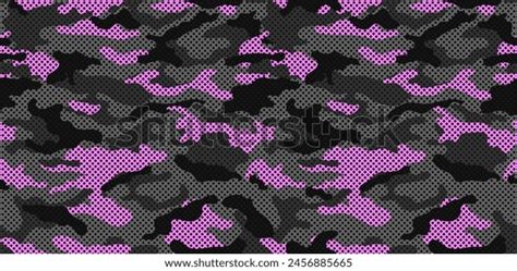 Camouflage Texture Seamless Pattern Grid Vector Stock Vector (Royalty Free) 2456885665 ...