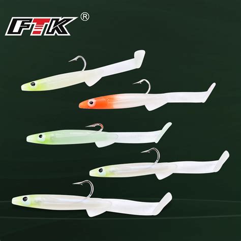 Ftk Isca De Silicone Macio Conjunto Gancho Iscas De Pesca