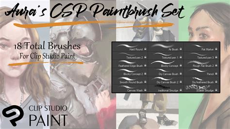 Artstation Auras Csp Paintbrush Set Brushes