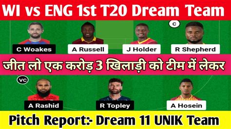 Wi Vs Eng Dream Prediction Wi Vs Eng Dream Team Wi Vs Eng