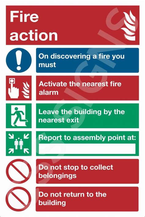 Fire Action Sign Sign Shop Ireland Css Signs