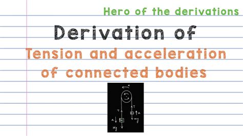 Derivation Of Expression For Acceleration And Tension In Connected