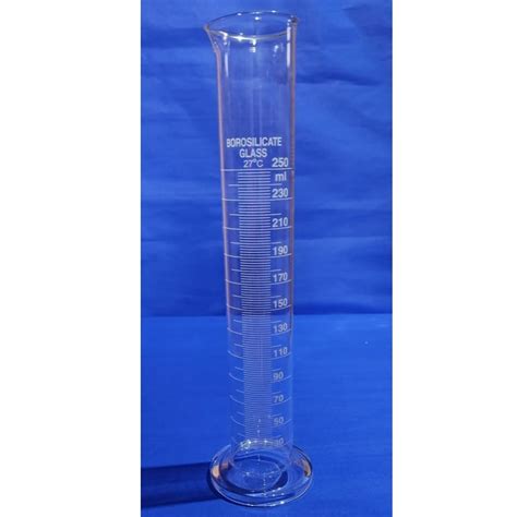 Cylindrical Borosilicate Glass Measuring Cylinder Capacity 250ml Automation Grade Manual At