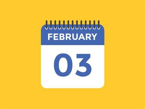 february 3 calendar reminder. 3rd february daily calendar icon template ...