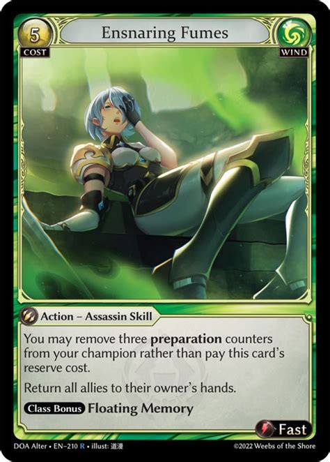 Ensnaring Fumes Dawn Of Ashes Alter Edition Grand Archive TCG