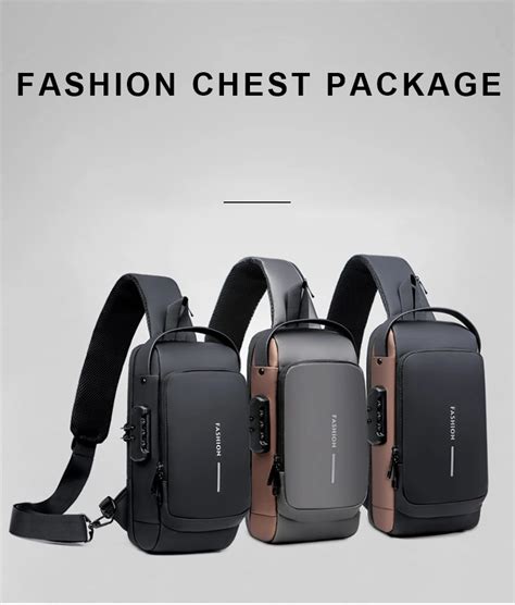 Custom Waterproof Anti Theft Designer Chest Bag Usb Crossbody Sling Bags For Men Single Shoulder