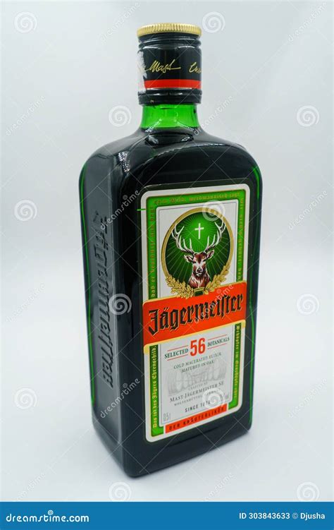 Bottle Jagermeister Herbal Aroma Liqueur Drink Has Alcohol Herbs And