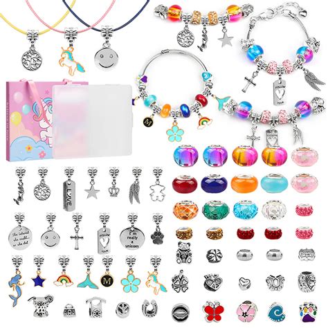 Mearens Pieces Charm Bracelet Making Kit Jewelry Beads Bracelet