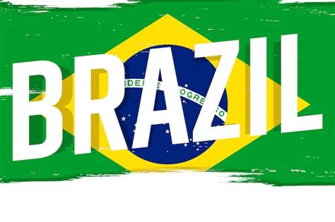 Banner Da Bandeira Do Brasil Pincel Grunge Vetor Premium