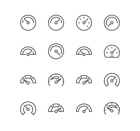 Ensemble D icônes Liées Au Compteur De Vitesse Compteur D heures