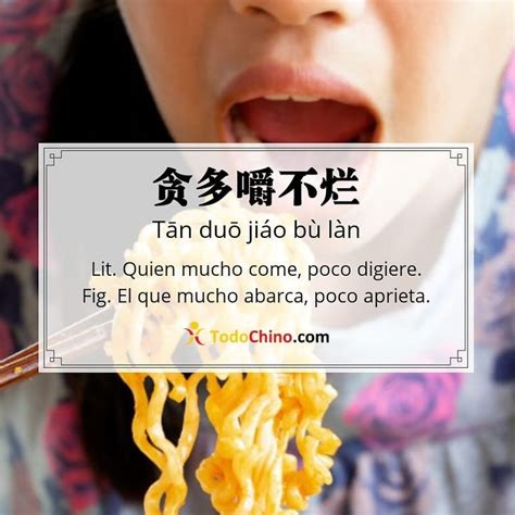 Proverbios chinos 贪多嚼不烂 Seguinos en todochino