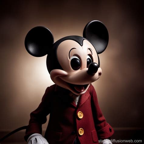 Scary Mickey Mouse Portrait with Blood Red Eyes | Stable Diffusion Online