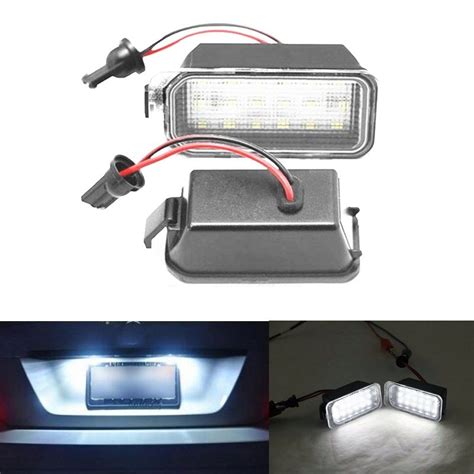 2x Error Free 18 White Car Styling Led Rear License Plate Light For