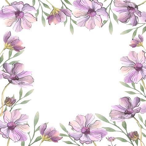 Premium Vector | Watercolor frame with flowers