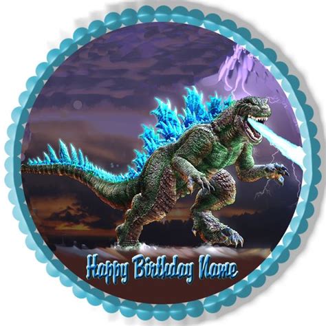 Godzilla Edible Birthday Cake Topper Or Cupcake Topper Decor Edible Cake Toppers Birthday