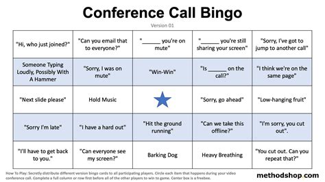 Zoom Call Bingo Cards