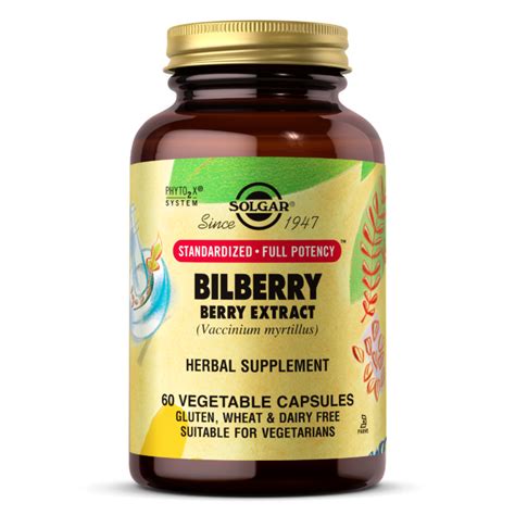 Sfp Bilberry Berry Extract Vegetable Capsules General Health Solgar