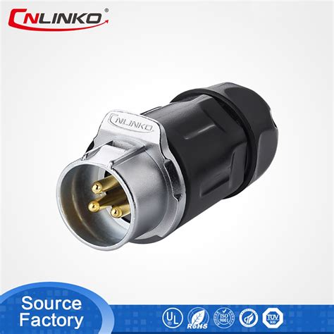 Cnlinko Ul Approved M20 Waterproof Ip67 Connector 3 Pin Male And Female