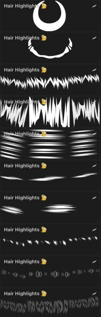 Free Anime Hair Highlights Brush Pack For Procreate Librium