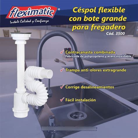 Cespol Para Fregadero Flexible Fleximatic Meses Sin Intereses