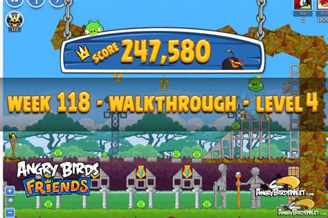 Angry Birds Friends Tournament Level 4 Week 118 Walkthroughs August